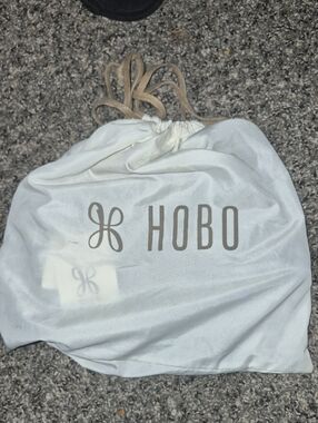 HOBO Cream Drawstring Dust Bag with Tan Logo